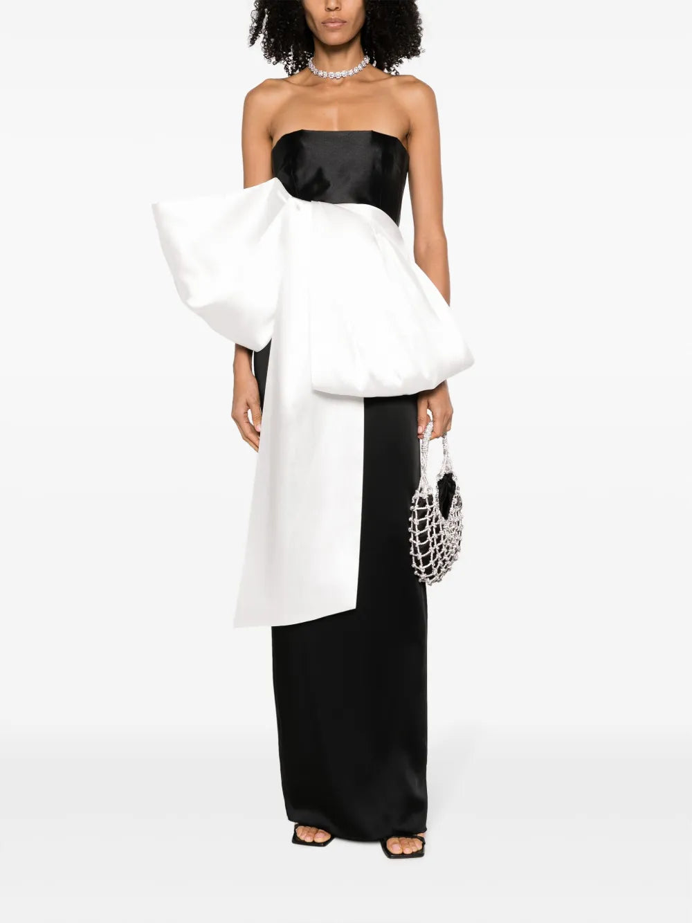 Nadina Bow-Embellished Satin Top