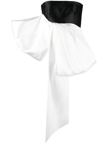 Nadina Bow-Embellished Satin Top