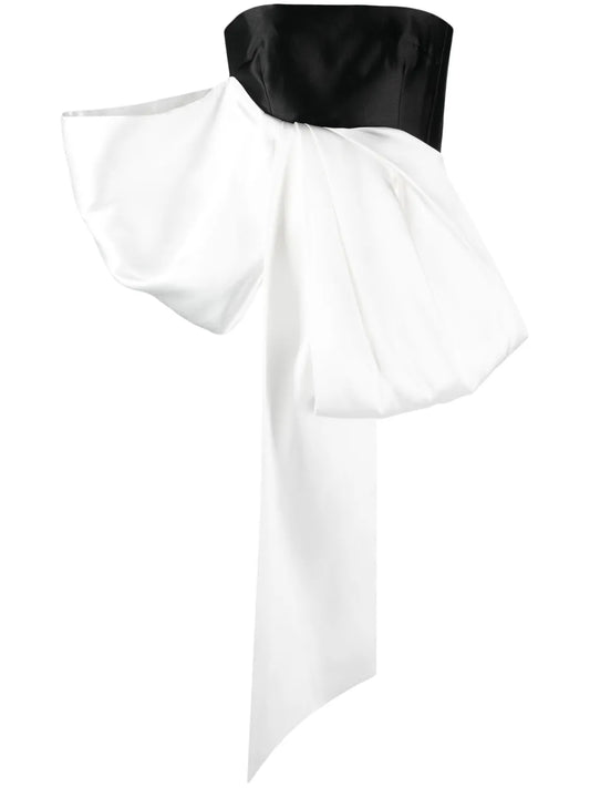 Nadina Bow-Embellished Satin Top