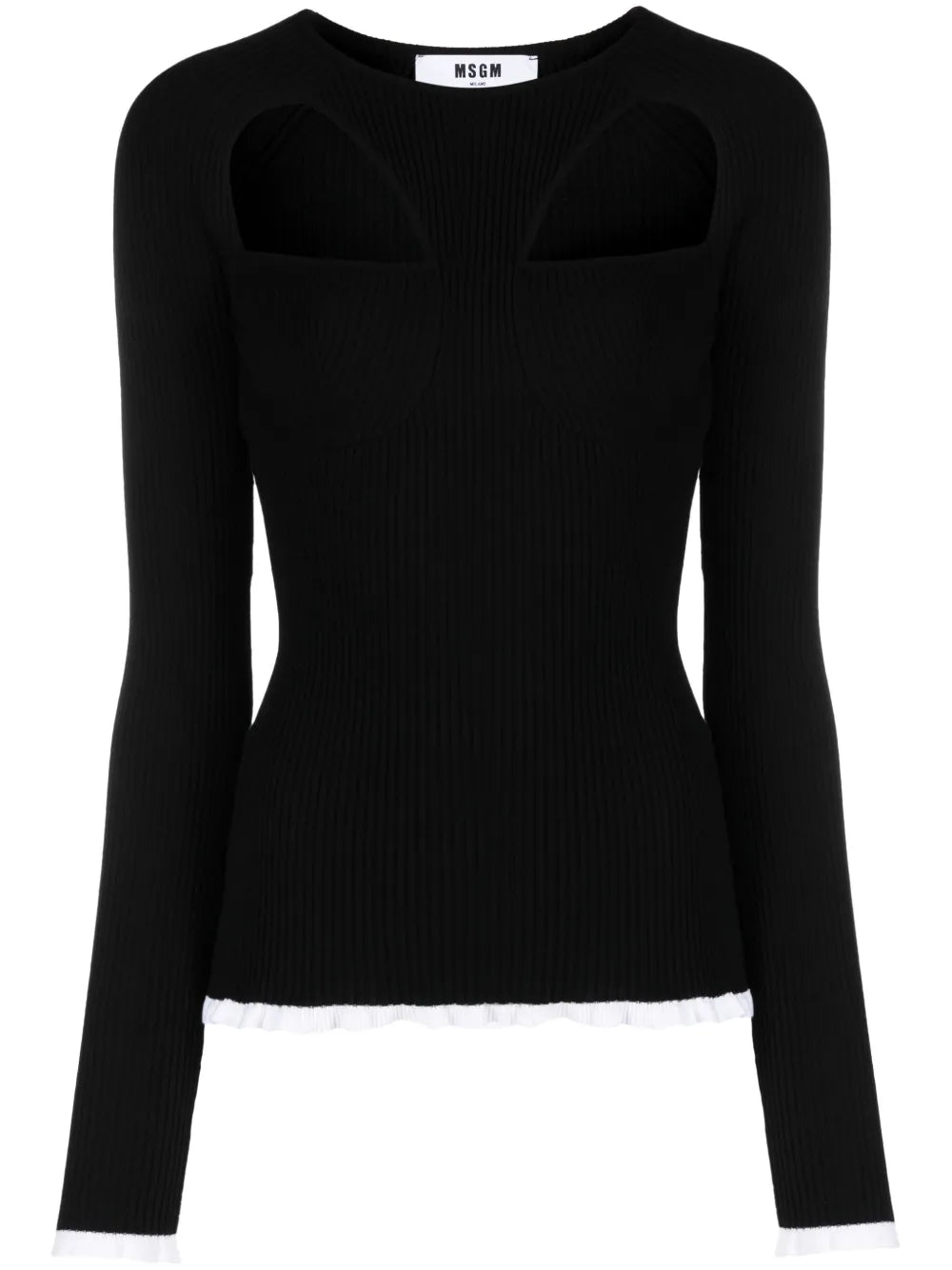 Logo-Intarsia Cut-Out Jumper