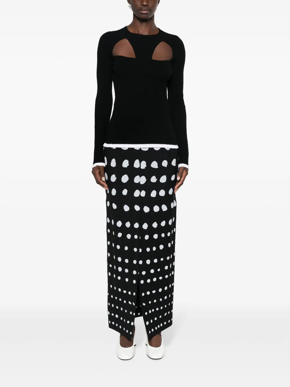 Logo-Intarsia Cut-Out Jumper