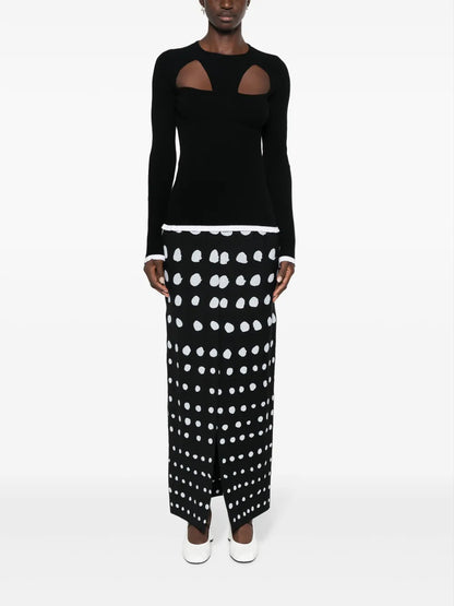 Logo-Intarsia Cut-Out Jumper
