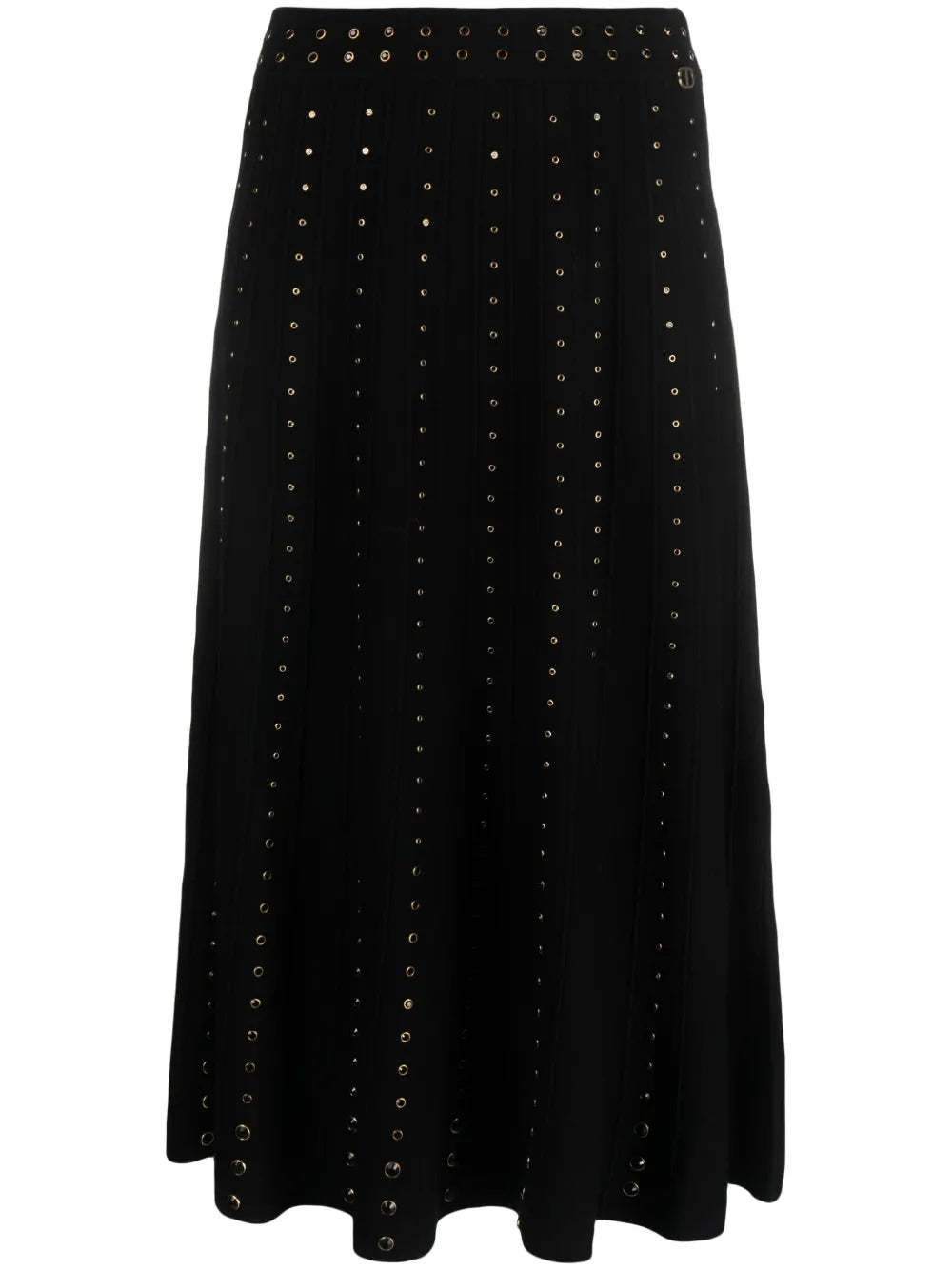 Logo-Plaque Eyelet-Embellished Skirt