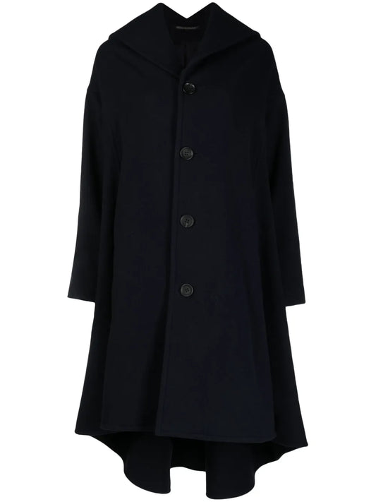 Cut-Out Collar Maxi Coat