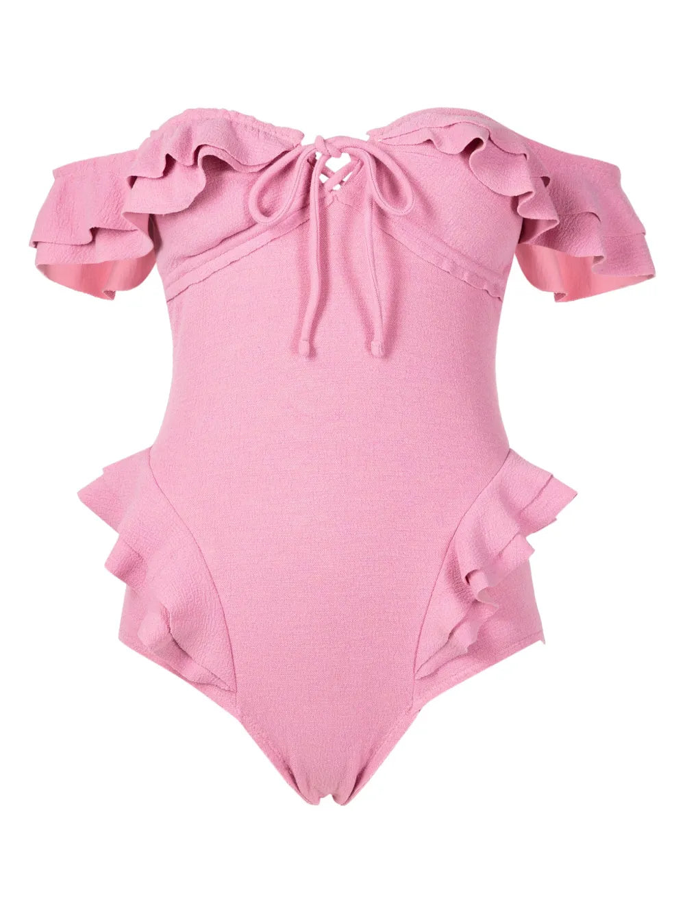 Lanzo Ruffled Off-Shoulder Swimsuit
