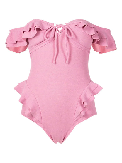 Lanzo Ruffled Off-Shoulder Swimsuit
