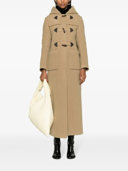Slouch-Hood Wool Coat