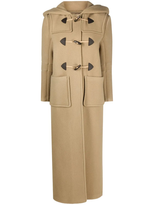 Slouch-Hood Wool Coat