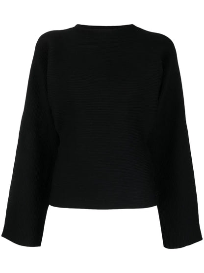 Round-Neck Ribbed-Knit Top