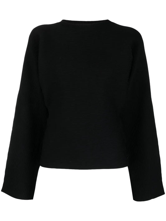 Round-Neck Ribbed-Knit Top