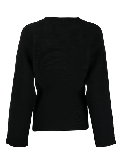 Round-Neck Ribbed-Knit Top