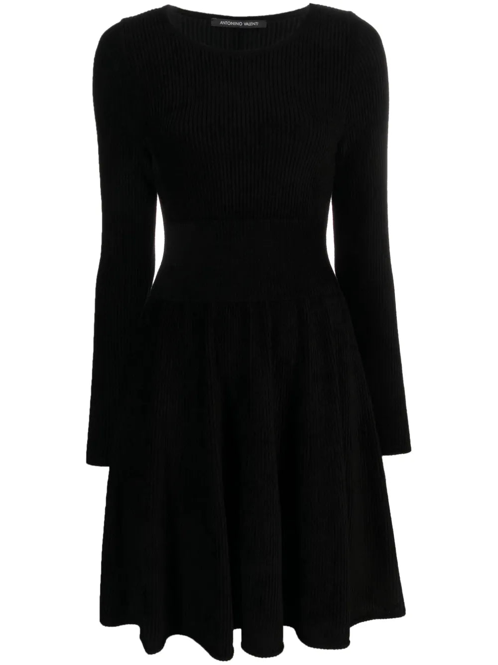 Long-Sleeve Ribbed-Knit Dress