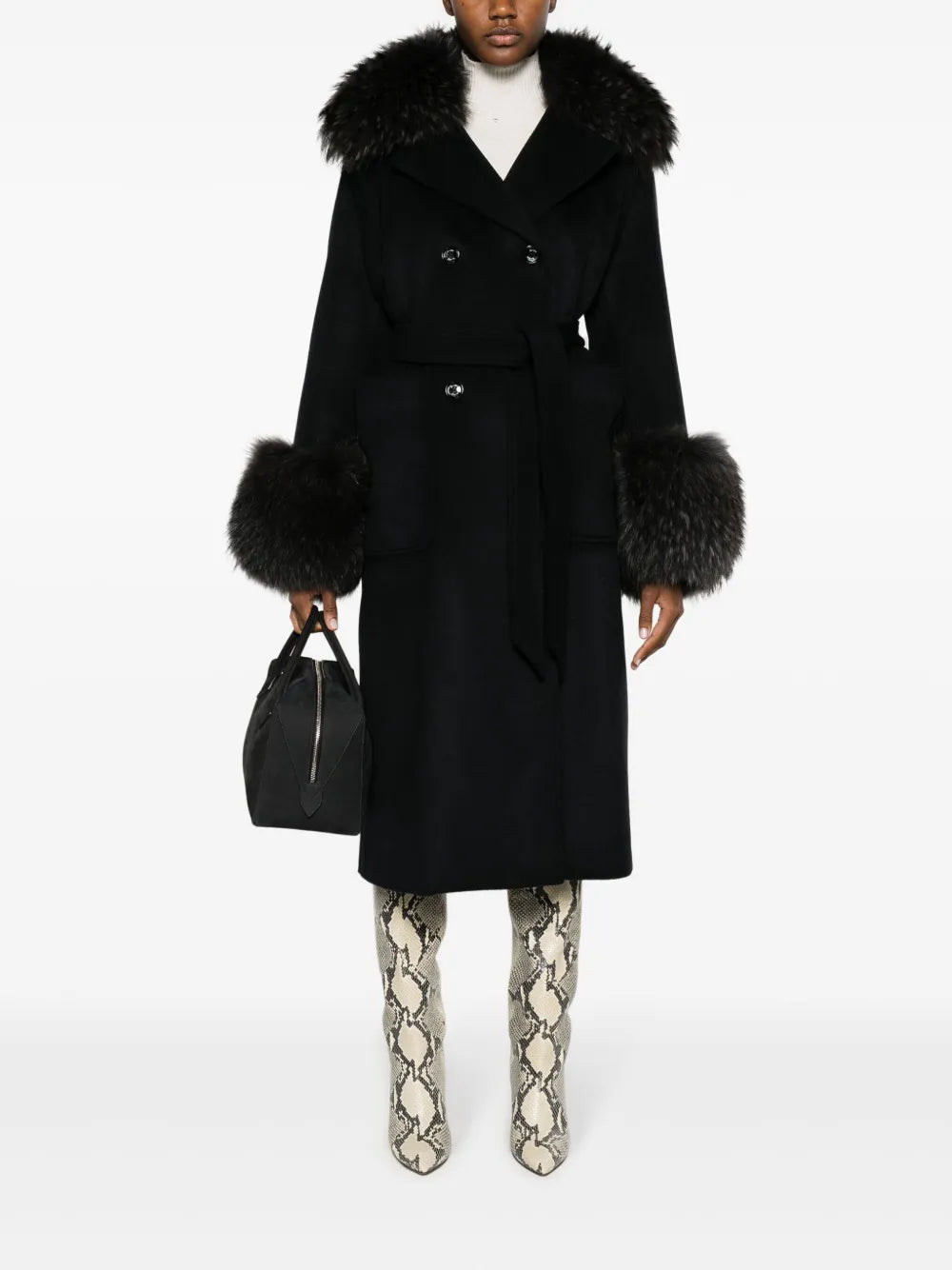 Malaika Wool-Cashmere Double-Breasted Coat