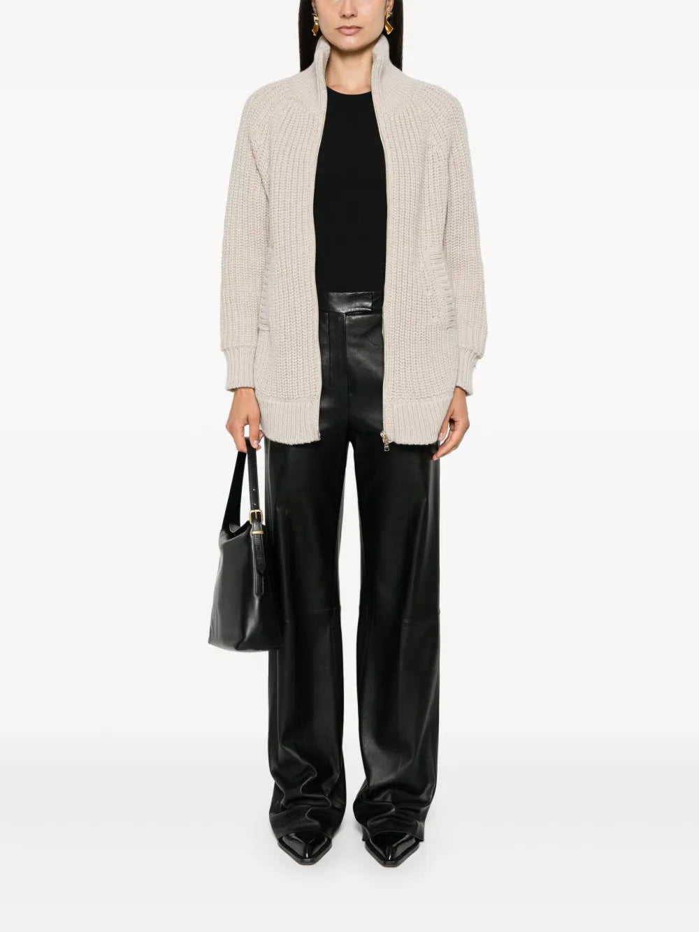 Panelled-Design High-Neck Jacket