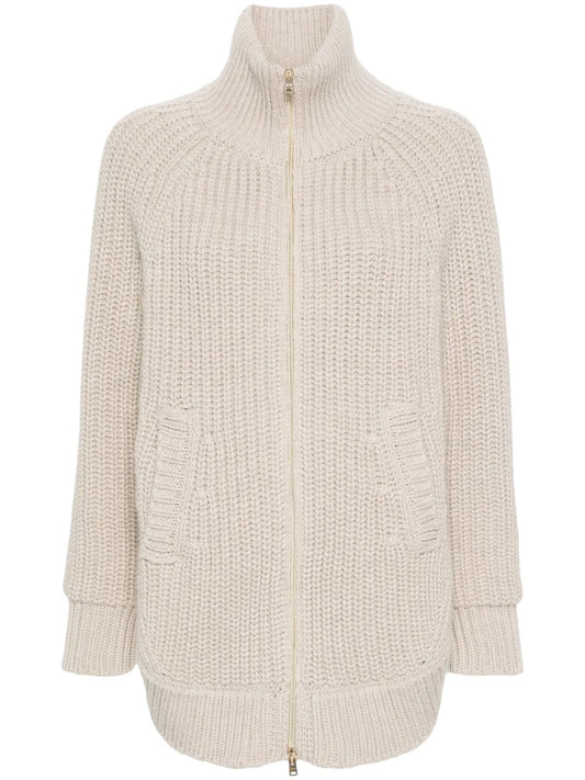 Panelled-Design High-Neck Jacket