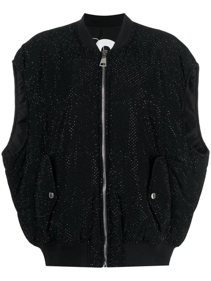 Rhinestone-Embellished Padded Gilet