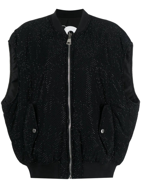Rhinestone-Embellished Padded Gilet