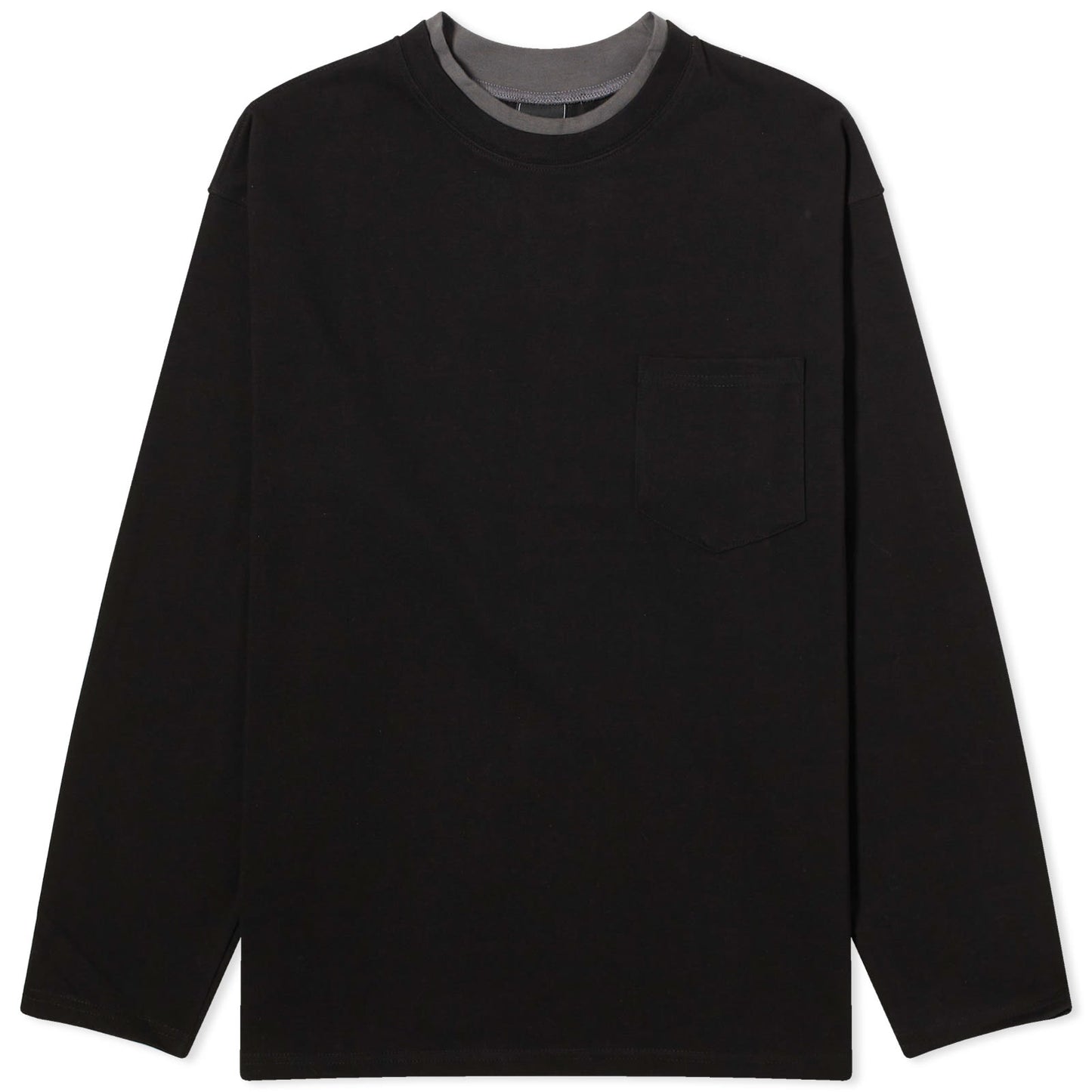 Double Neck Longsleeve Pocket T-shirt