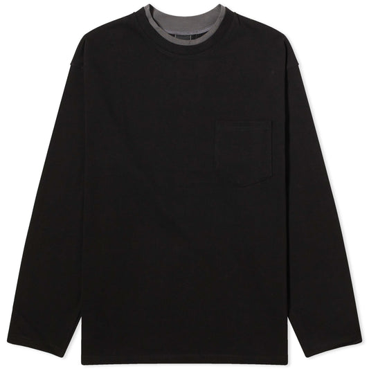 Double Neck Longsleeve Pocket T-shirt