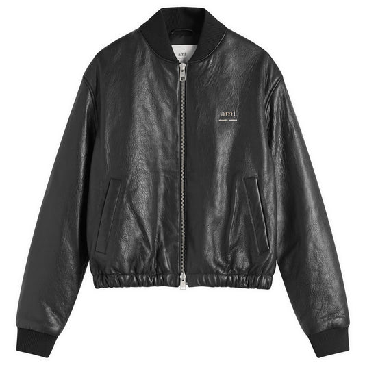 Padded Leather Bomber jacket