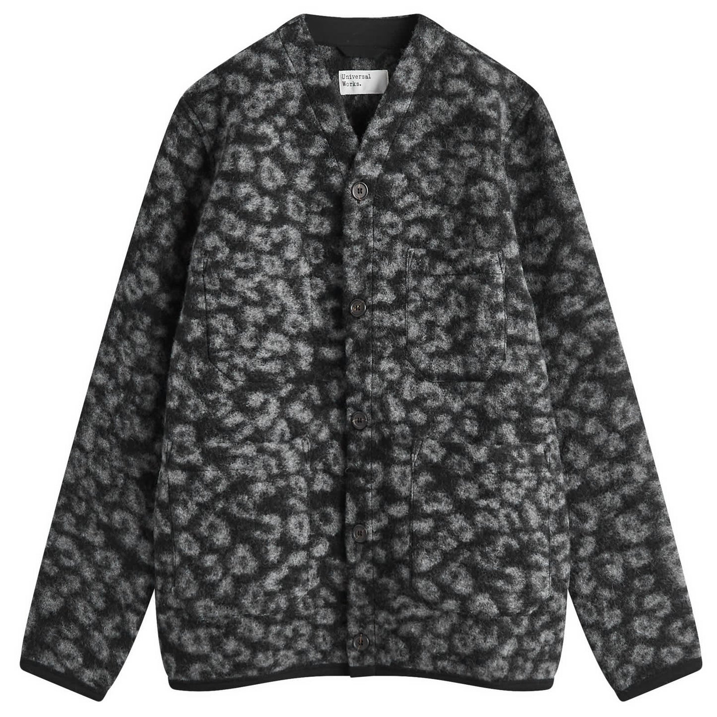 Leopard Wool Fleece Cardigan