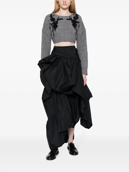 Asymmetric Tiered Maxi Skirt