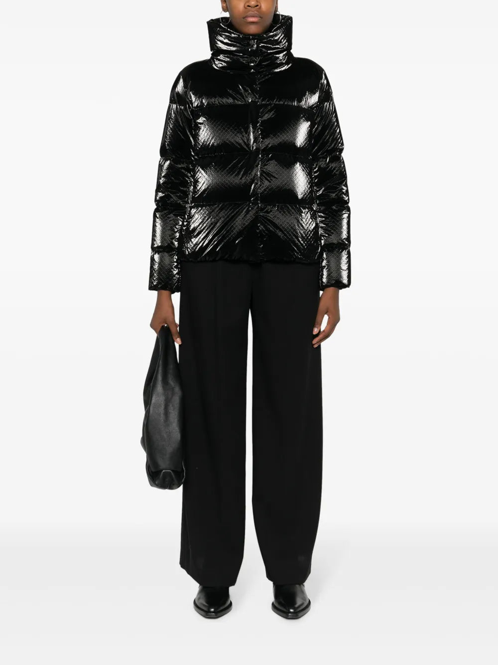 Snakeskin-Effect Padded Jacket