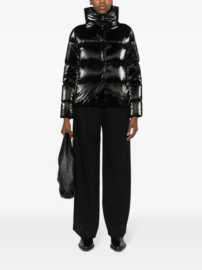 Snakeskin-Effect Padded Jacket