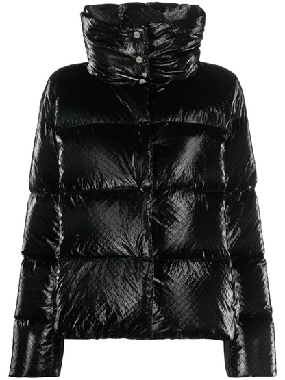 Snakeskin-Effect Padded Jacket