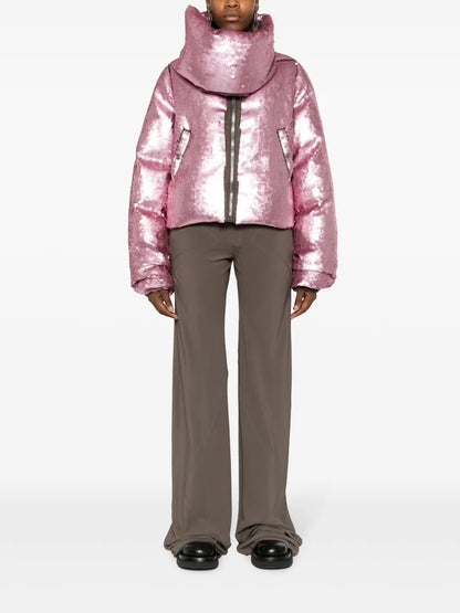 Sequin-Embellished Wool Puffer Jacket