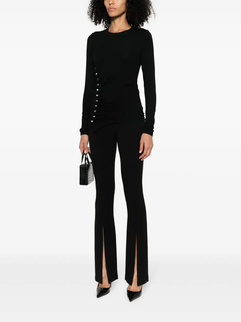 Flared Crepe Trousers