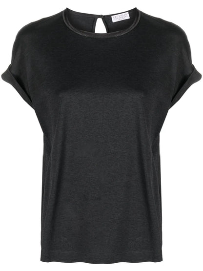 Keyhole-Detail Cotton T-Shirt