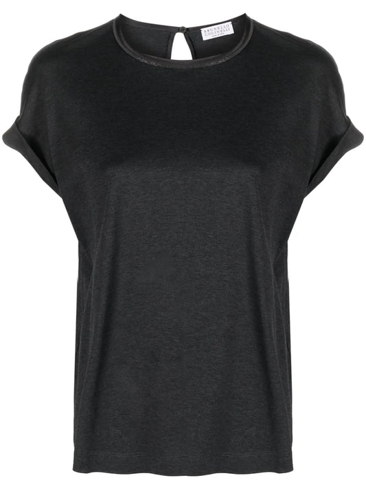 Keyhole-Detail Cotton T-Shirt