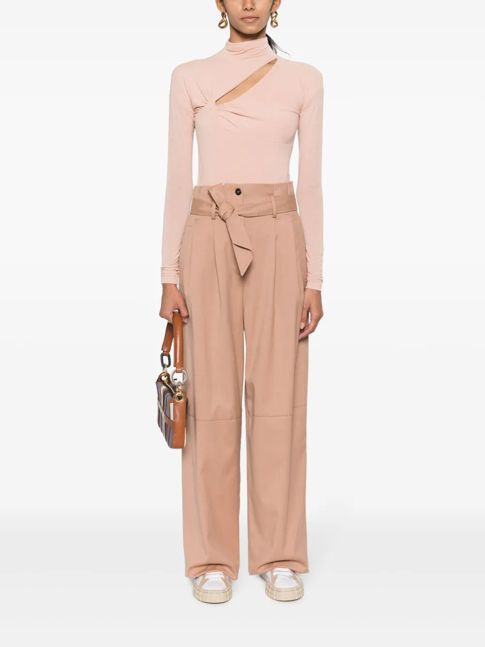Belted Flannel Trousers
