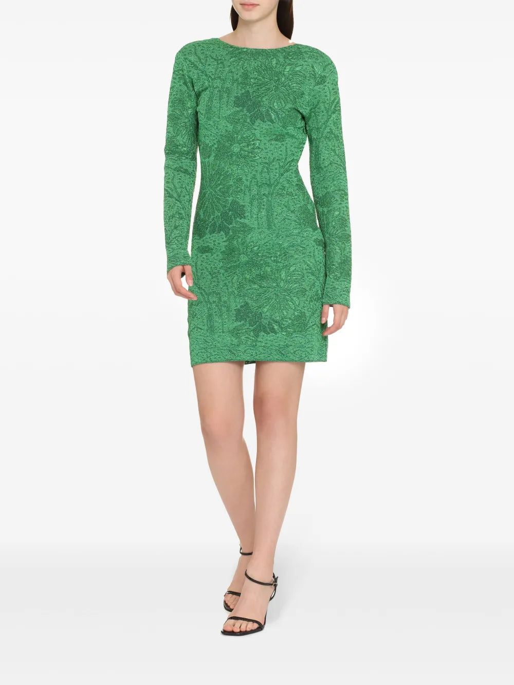 Floral-Jacquard Lurex Minidress