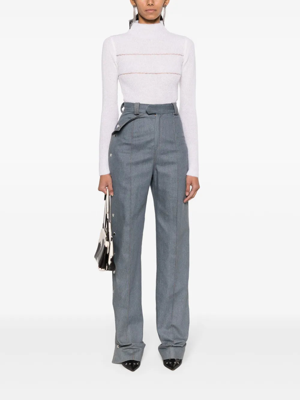 Mock-Neck Knitted Top