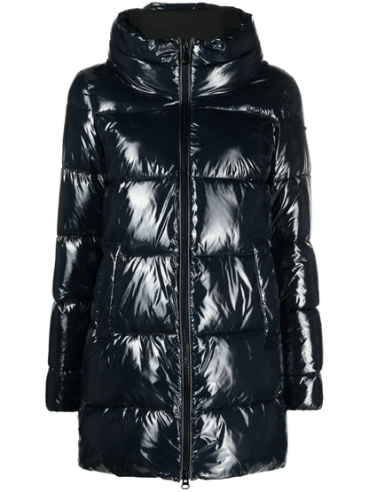 High-Neck Quilted Coat