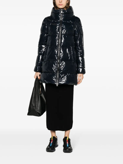 High-Neck Quilted Coat