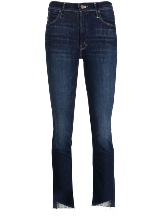 The Mid Rise Dazzler Ankle Step Fray Slim-Cut Jeans