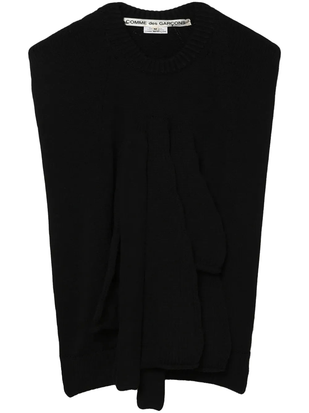 Draped-Detail Fine-Knit Sweatshirt