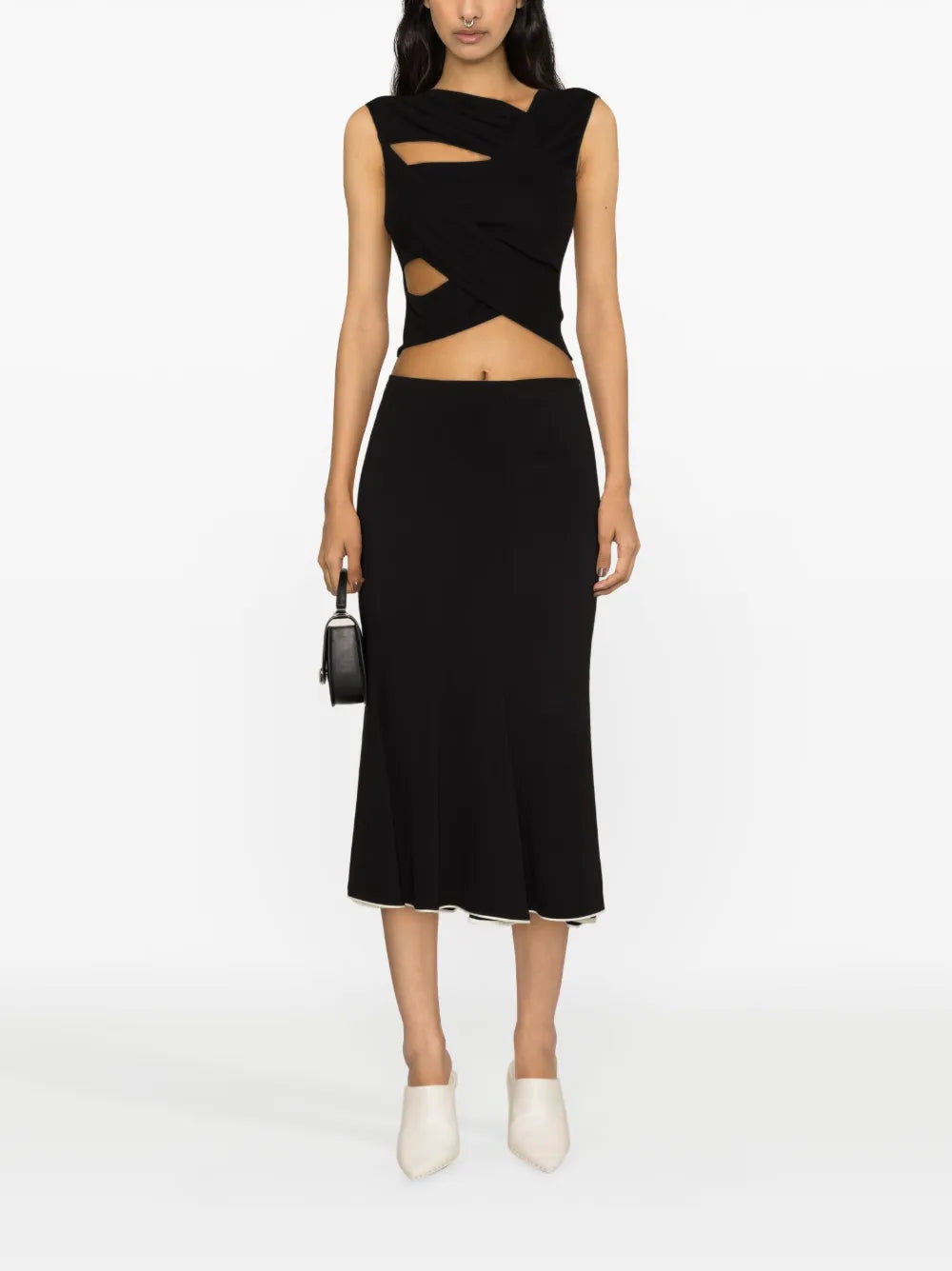 Asymmetric Cutout Crop Top