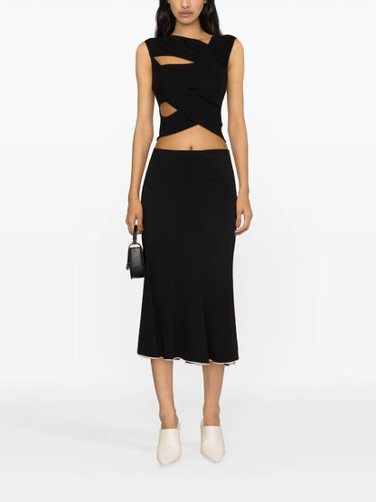 Asymmetric Cutout Crop Top