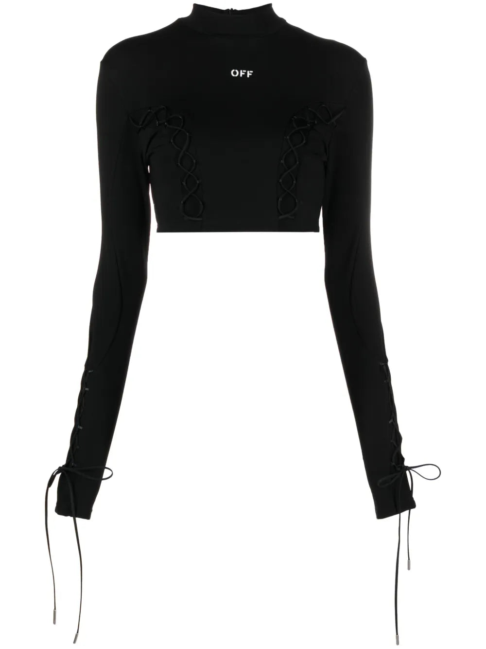Lace-Up Logo Crop Top
