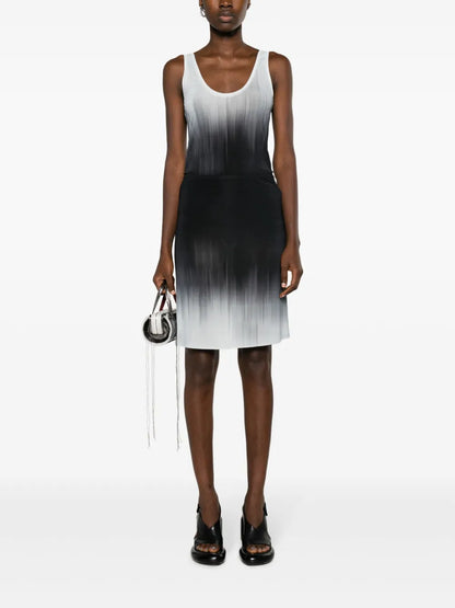 Faded-Effect Detachable-Panel Dress