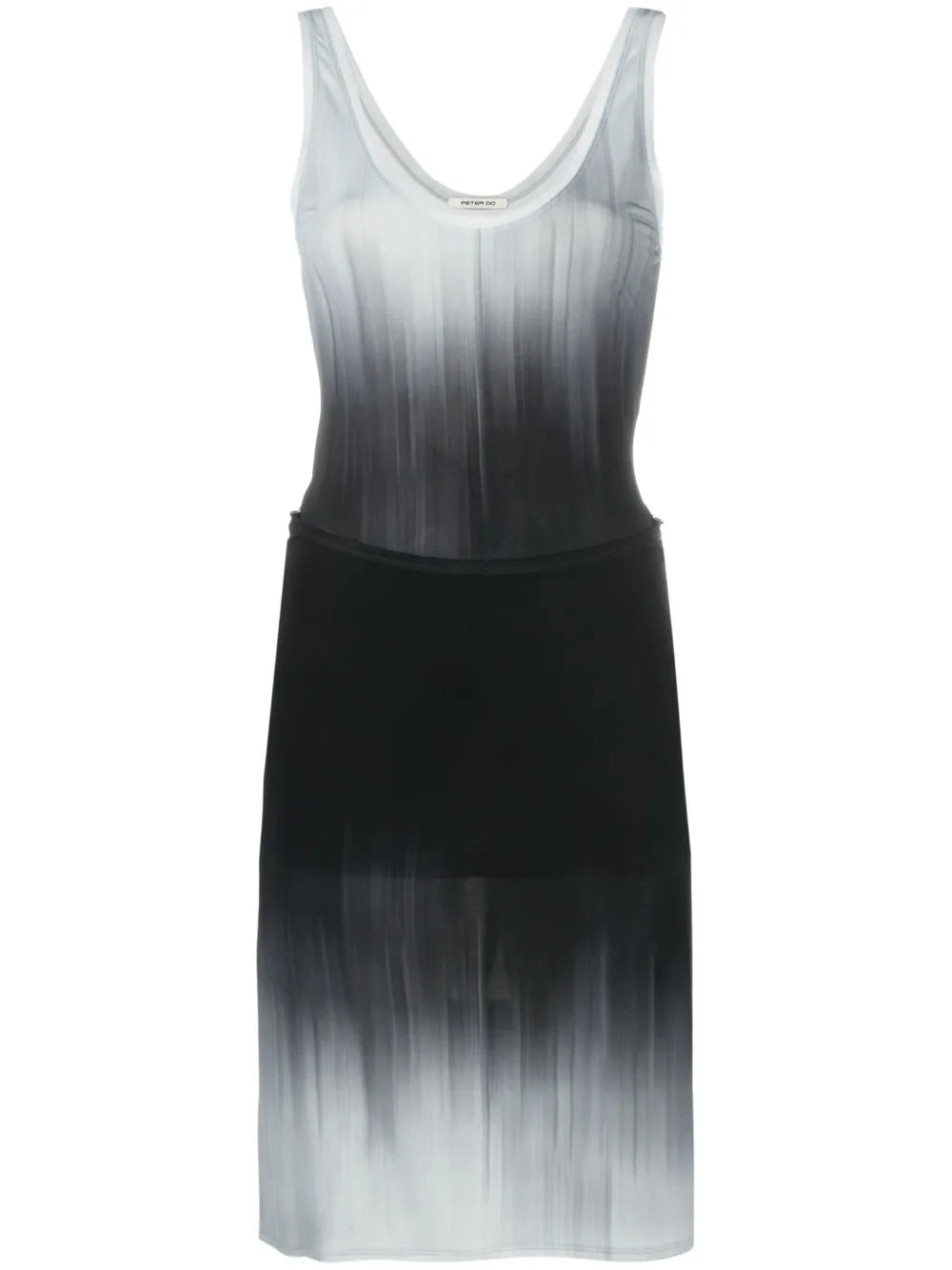 Faded-Effect Detachable-Panel Dress