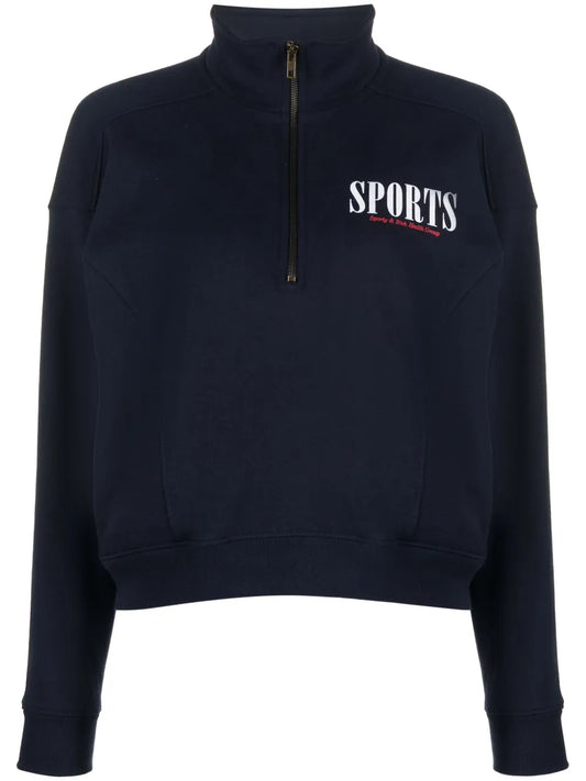 Logo-Print Half-Zip Sweatshirt