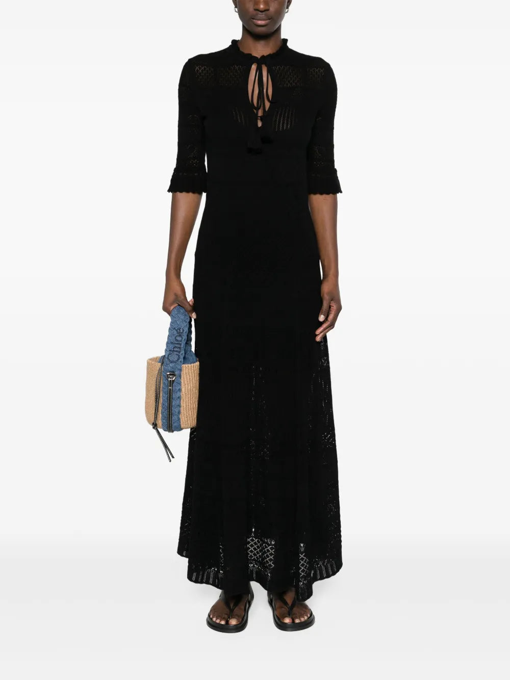 Memphis Pointelle-Knit Maxi Dress