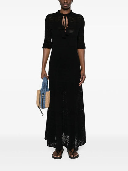 Memphis Pointelle-Knit Maxi Dress