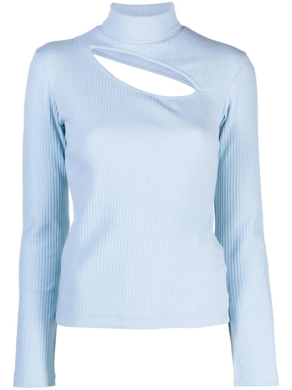 Cut-Out Ribbed-Knit Top