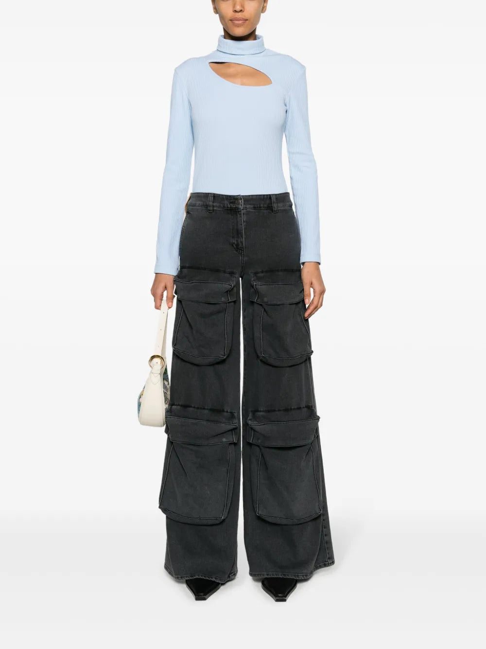 Cut-Out Ribbed-Knit Top